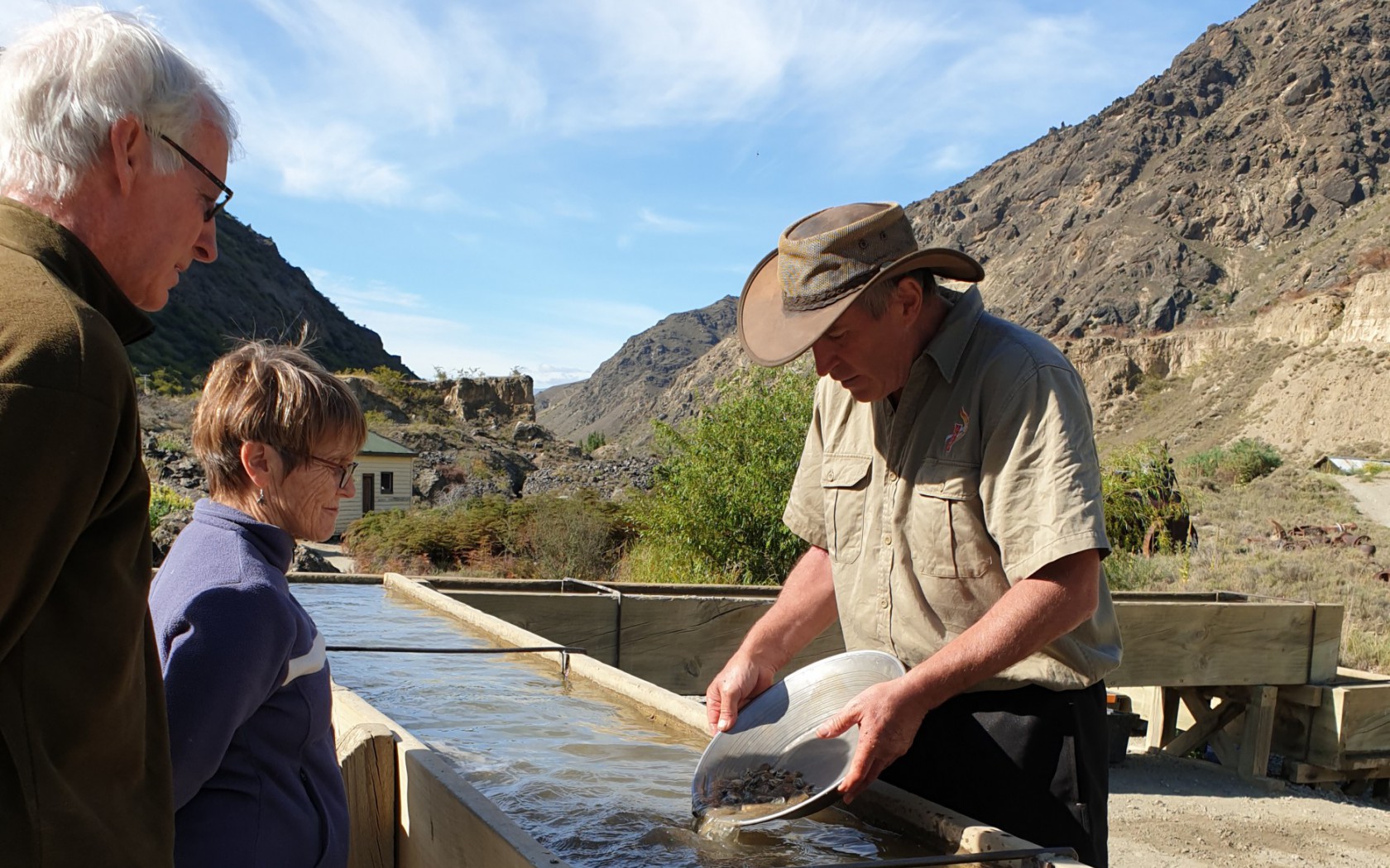 Gold Panning near Cromwell & Queenstown Goldfields Mining Centre